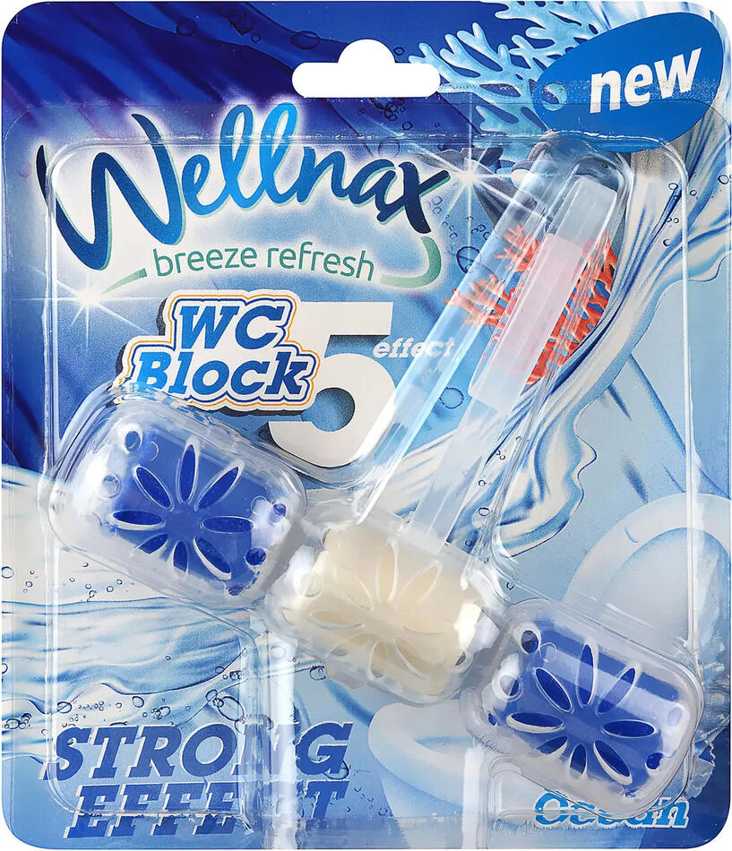 Туалетный блок для унитаза Wellnax Океан BLK-963, 57 гр. *24 (633)