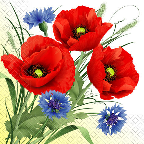 Салфетки 33х33 \"Маки\" МАРГО * 15/39
