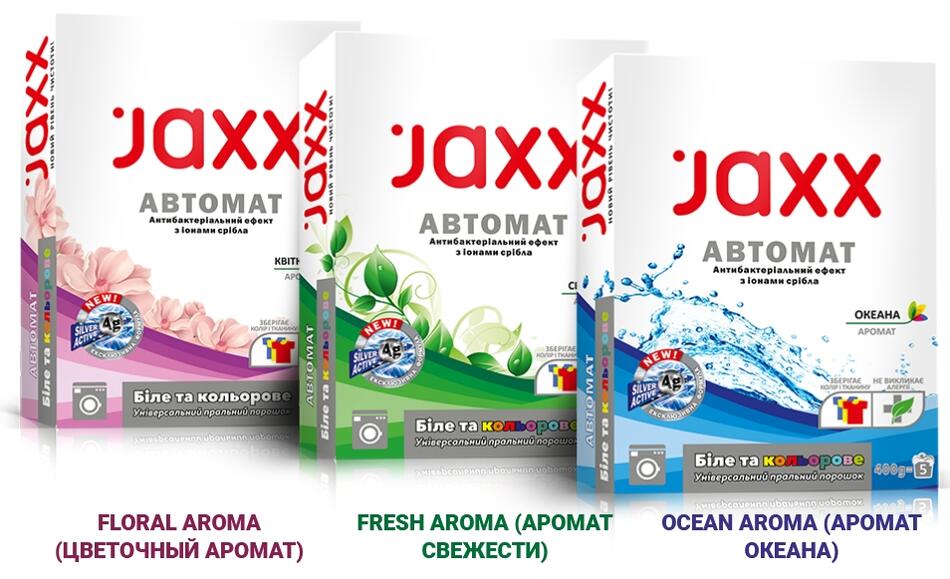 Стиральный порошок "JAXX" white&amp;color universal ocean aroma (автомат) 400г*24