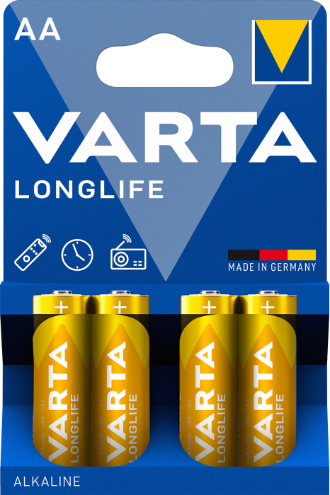 Батарейка VARTA LONGLIFE AA BLI 4 ALKALINE * (157)