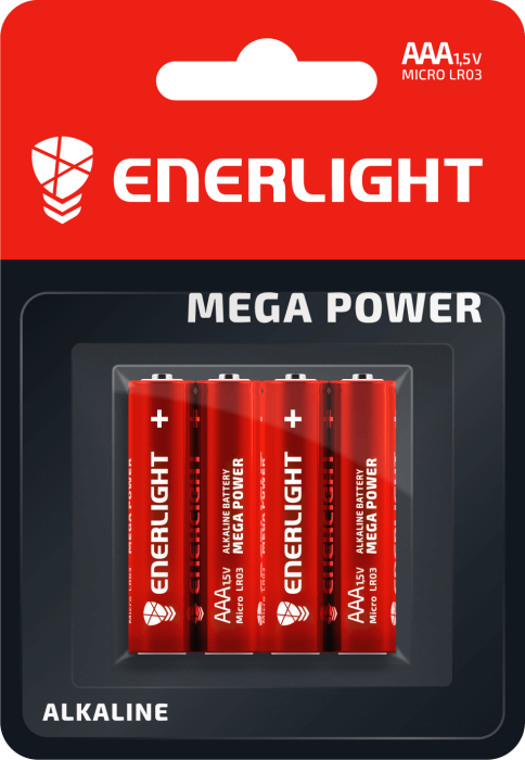 Батарейка ENERLIGHT MEGA POWER AAA BLI 4*12*144 / 90030104*(942)