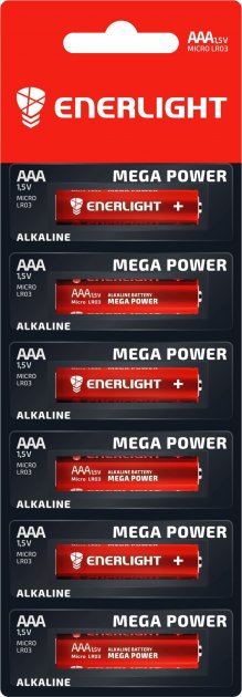 Батарейка ENERLIGHT MEGA POWER AAA МB 1*6*60*480 / 90030101*(997)