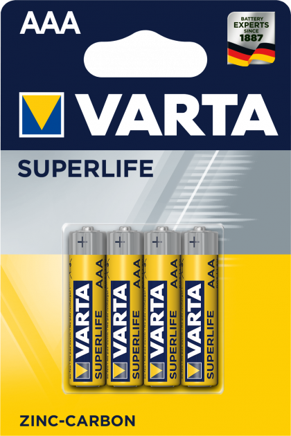 Батарейка  VARTA SUPERLIFE ААА BLI 4 ZINС-CARBON*12*(187)