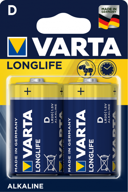 Батарейка  VARTA LONGLIFE D BLI 2 ALKALINE*10*(348)