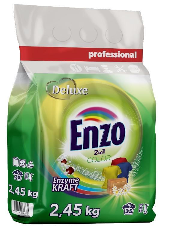 Deluxe Enzo Порошок для стирки Сolor proszek folia (ЦВЕТНОЙ мягкая упаковка) 2,45кг