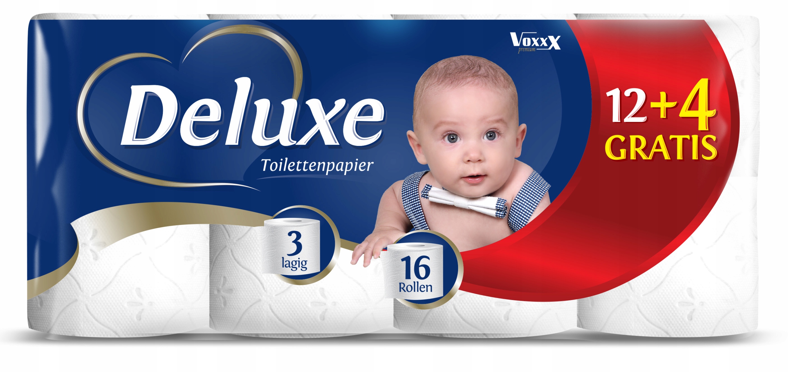 Deluxe 8rolek 3warstwy ECOpapier Туалетная бумага 3шаровий