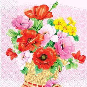 Салфетки 33х33 \"Корзина цветов\" МАРГО * 15/39