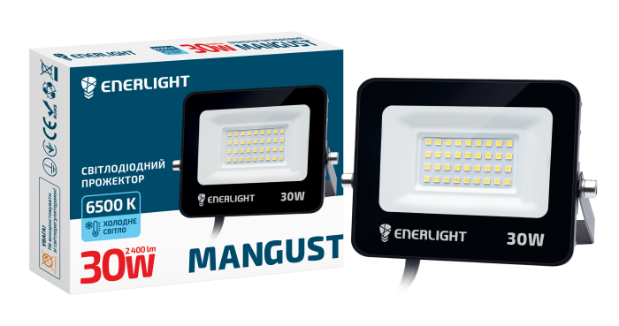 Прожектор світлодіодний  ENERLIGHT MANGUST 30Вт 6500К  (052)