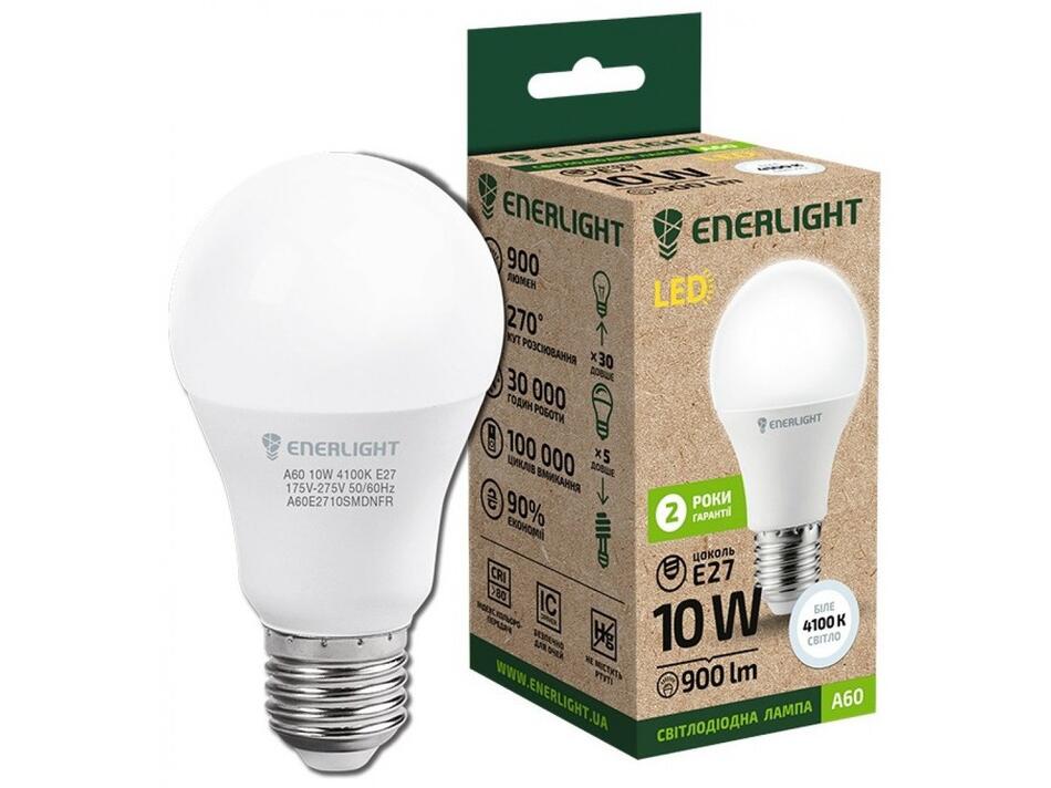 Лампа світлодіодна  ENERLIGHT А60 10Вт 4100К Е27 *1/10/100*(068)