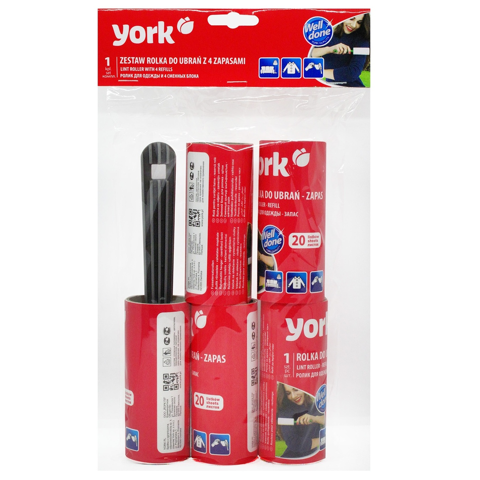 YORK Набір для чистки одягу (ролик+4запаски) *24