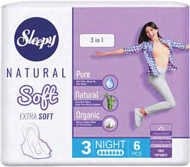 SLEEPY Укладка ультратонкая Natural extra soft Lady pad Night 6шт*24