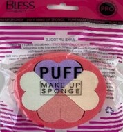 Bless cosmetics Набір спонжей для макіяжу 8 в 1, форма "серце в окантовці" 12шт/уп