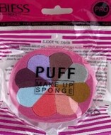 Bless cosmetics Набір спонжей для макіяжу 8 в 1, форма "квітка в окантовці" 12шт/уп