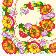 Салфетки 33х33 \"Украинская маки\" МАРГО * 15/39